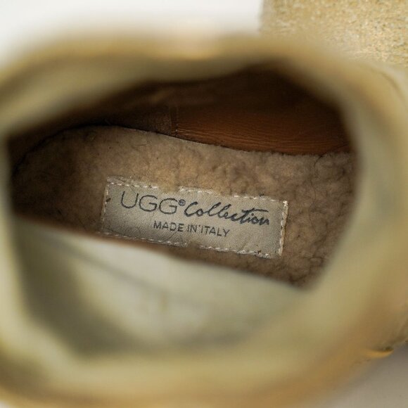 NWOT UGG Collection Made In Italy Rare "Aria" Gold Leather Ankle Boots - Picture 7 of 9